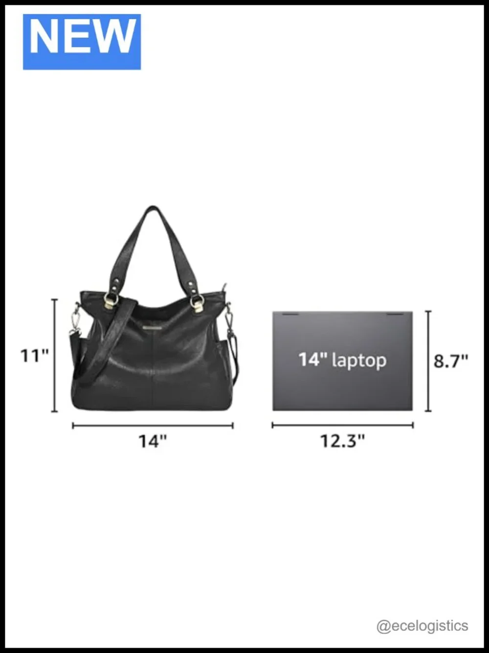 Genuine Leather Slouchy Hobo Tote Shoulder Bag Large Laptop Purse